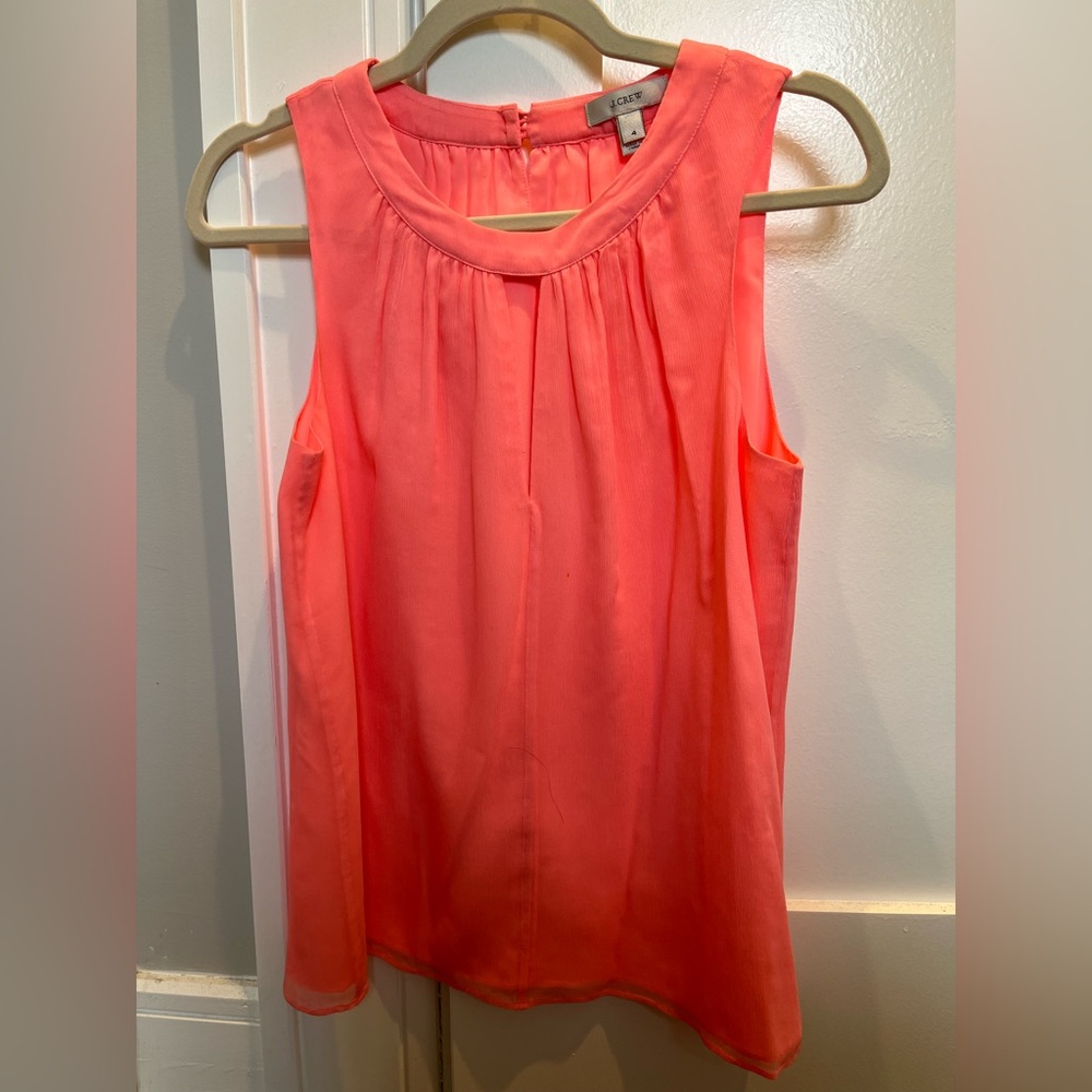 J. Crew coral pink keyhole top